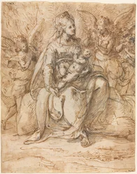 Madonna und Kind mit Engeln
