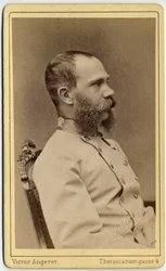 Porträt von Kaiser Franz Joseph von Österreich (1830-1916) und König von Ungarn (1867-1916), aus dem Haus Habsburg-Lothringen. Fotografie des Victor Angerer Ateliers in Wien.