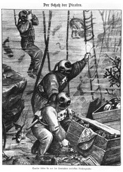 Taucher finden Piratenschatz, 1897