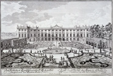 Gartenseite des Palastes des Prinzen von Trauthson, Wien um 1719