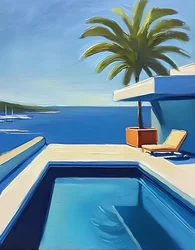 Sonniger Küstenpool