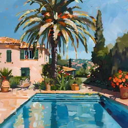 Sonniger mediterraner Pool