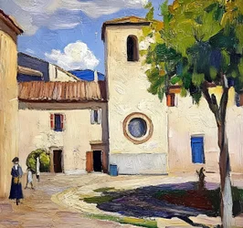 Sonniger Dorfplatz