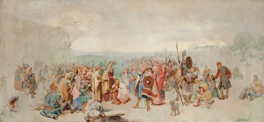 Die Taufe von Olof Skötkonung in Husaby durch Sigfrid von Schweden