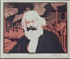 Poster mit Karl Marx (1818-93)