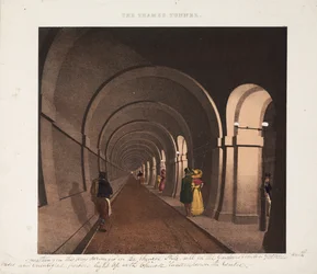 Der Themse-Tunnel, graviert von J.D. Harding, ca. 1835