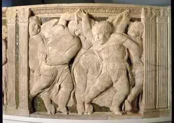 Post-Restaurierung Panel Nr. VII vom Außenkanzel des Prato-Doms