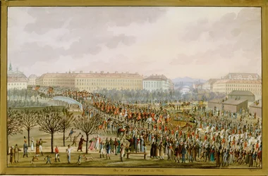 Kaiserin Karoline Augusta, vierte Frau von Kaiser Franz I., zieht am 10. November in Wien ein