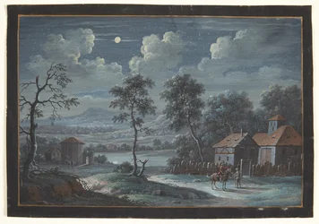 Eine südliche Landschaft im Vollmond