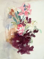 Rosa und lila Blumen