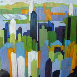 Lebendige Stadt Skyline