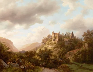 Ansicht der Burg Larochette, 1848.