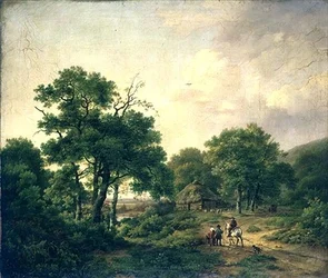 Waldlandschaft mit Figuren