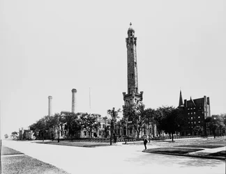 Chicago Wasserturm, Chicago, Illinois, USA, um 1900