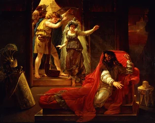 David spielt die Harfe für König Saul