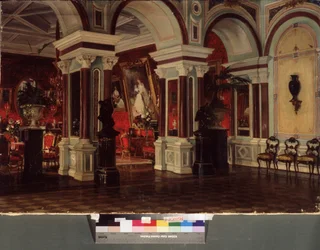 Zeichensaal. Beschreibung der Architektur und Dekoration (Möbel, Malerei)