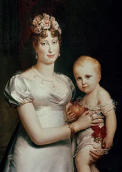 Marie-Louise (1791-1847) von Habsburg-Lothringen und der König von Rom (1811-32) (Detail)