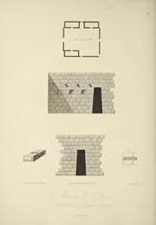 Haus des Inka in Callo im Königreich Quito, gezeichnet von Gmelin, gestochen von Bouquet, Illustration aus „Vues des Cordillères et Monumens des Peuples Indigènes de l