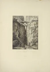 Natürliche Brücken von Icononzo, Illustration aus "Vues des Cordillères et Monumens des Peuples Indigènes de l