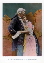 Charles Wyndham und Mary Moore, englische Schauspieler, 1901