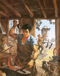 Schmied bei der Arbeit