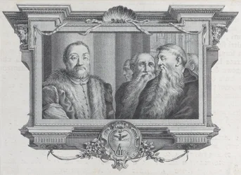 Drei bärtige Männer, einer trägt Pelz, 1756. Schöpfer: Bartolomeo Crivellari, Gabriel Söderling