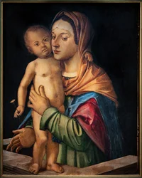 Madonna mit Jesuskind auf einer Balustrade, Anfang des 16. Jahrhunderts
