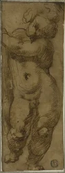 Stehender Putto von vorne gesehen: Studie für die Jungfrau in Herrlichkeit mit den Heiligen Petronius, Dominikus und Petrus Martyr