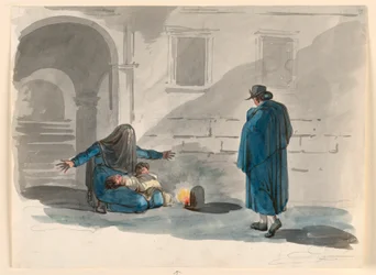 Zeichnung, Eine mittellose Frau in Rom, 1807–08