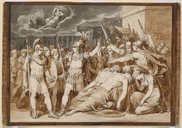 Juno schwört, den Tod von Almo und Galaesus zu rächen