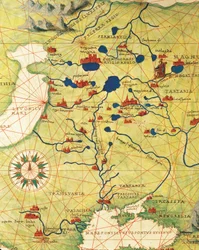 Osteuropa und Zentralasien: Transsilvanien und Russland, aus dem Atlas der Welt in dreiunddreißig Karten von Battista Agnese