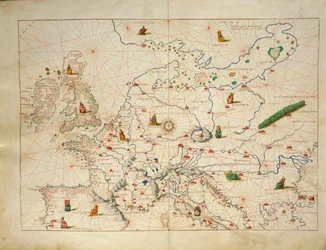 Europa, aus dem Atlas der Welt in dreiunddreißig Karten, von Battista Agnese