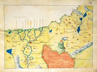 Nildelta, Rotes Meer und Berg Sinai, aus Atlas der Welt in dreiunddreißig Karten, von Battista Agnese