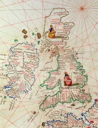 Die Königreiche England und Schottland, aus einem Atlas der Welt in 33 Karten, Venedig, 1. September 1553 (Detail)