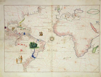 Die Neue Welt, aus einem Atlas der Welt in 33 Karten, Venedig, 1. September 1553