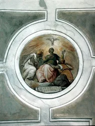 Darstellung einer der Tugenden (Detail) aus der Decke der Grimani-Kapelle (Fresko)