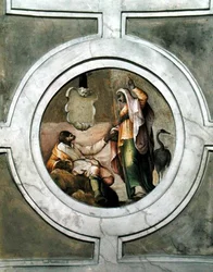 Darstellung einer der Tugenden aus der Decke der Grimani-Kapelle (Fresko)