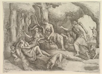 Diana ruht mit Nymphen