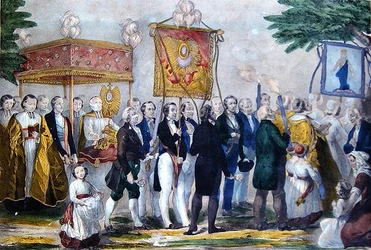 Prozession der Confrerie du Tres Saint Sacrament, frühes 19. Jahrhundert
