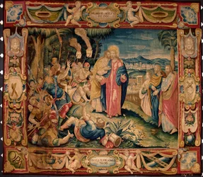 Der Kuss des Judas. Wandteppich hergestellt in den Manufakturen von Brüssel. 16. Jahrhundert Genua, Musei di Strada Nuova
