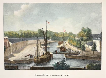 Promenade der Coupure in Gent, ca. 1895