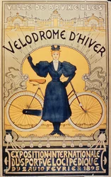 Winter-Radrennbahn, Internationale Ausstellung für Velocipede-Sportarten Brüssel, 2.-10. Februar 1895