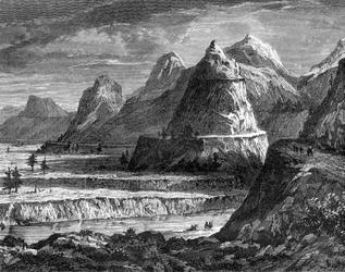 Terrassen des Fraser River, British Columbia, Kanada, 19. Jahrhundert