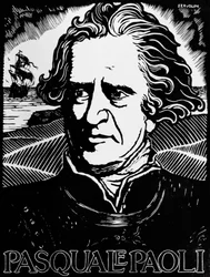 Porträt von Pasquale Paoli, korsischer Staatsmann, General und Patriot (Holzschnitt)