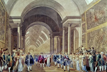 Der Zug von Napoleon und Marie Louise durch die Grande Galerie du Louvre, 2. April