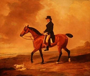 Francis Const auf einem braunen Jäger