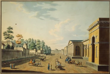 Die Kaserne der Chevalier-Garde vom Taurischen Garten aus gesehen, 1800er Jahre
