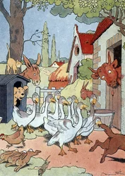 Die Gänse auf dem Kapitol von Toulouse geben Alarm gegen einen gallischen Angriff