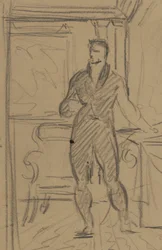 Figurenstudie eines Mannes in einem formellen Anzug
