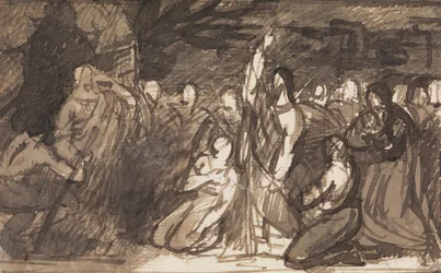 Studie von Christus, der Lazarus auferweckt